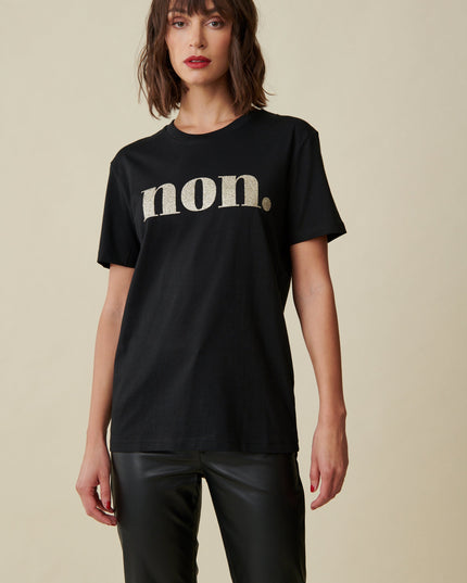 Non. T-Shirt - Schwarz / Gold Glitzer