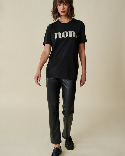 Non. T-Shirt - Schwarz / Gold Glitzer