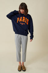 PARIS Sweatshirt - Navy / Neon Orange
