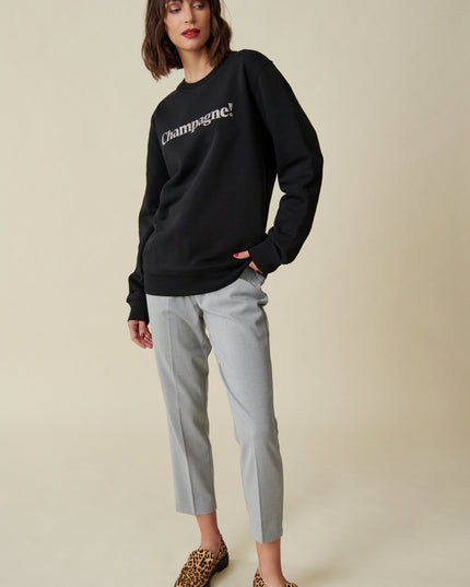 Champagne Sweatshirt - Schwarz/Glitzer