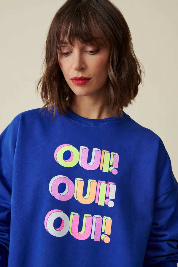 Oui, Oui, Oui ! Sweatshirt - Blau / Neon