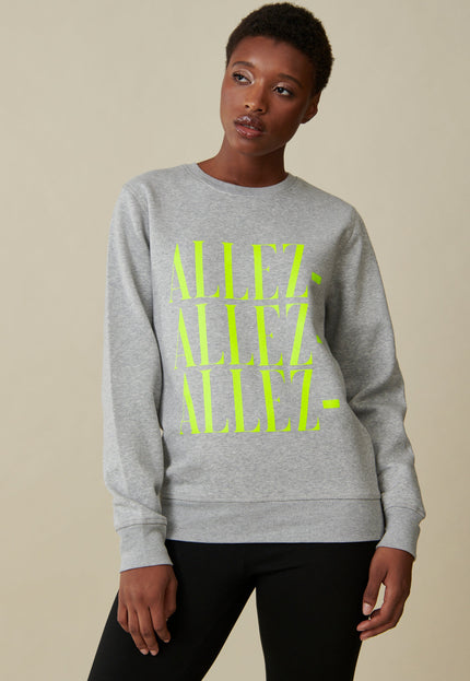 Allez Allez Allez Sweatshirt - Hellgrau/Neon Gelb