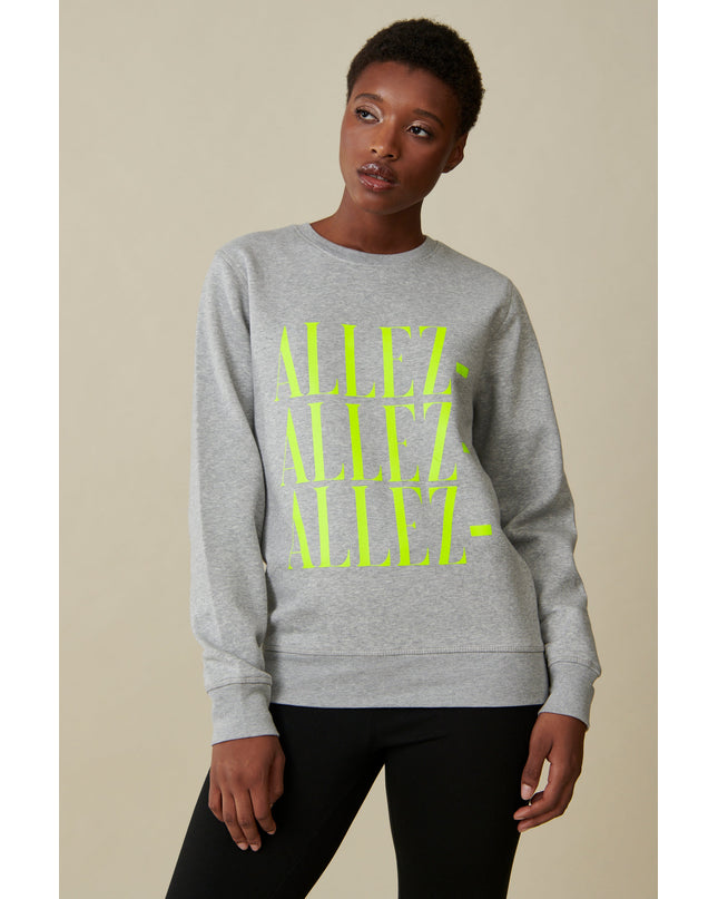 Allez Allez Allez Sweatshirt - Hellgrau/Neon Gelb