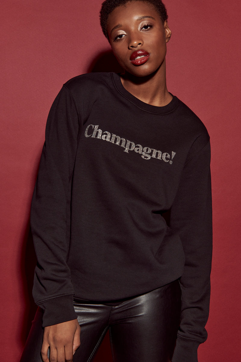 Champagne Sweater - Black/Glitter 