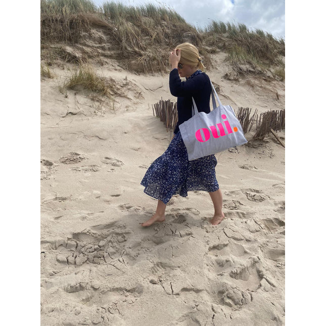 Oui. - Non. Baumwolltasche - Grau/Neon