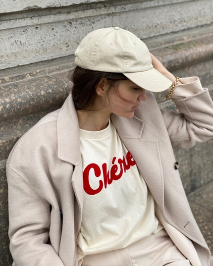 Chérie T-Shirt - Offwhite/Rot