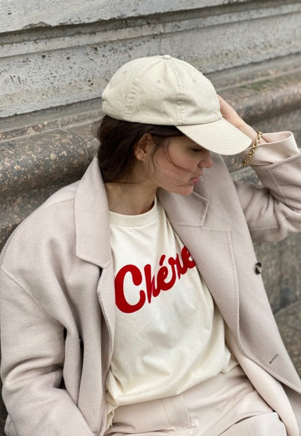 Chérie T-Shirt - Offwhite/Rot