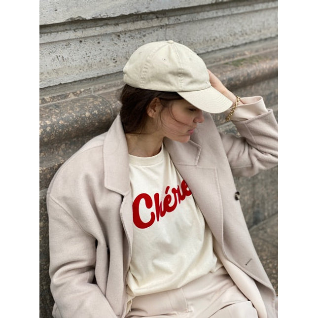 Chérie T-Shirt - Offwhite/Rot