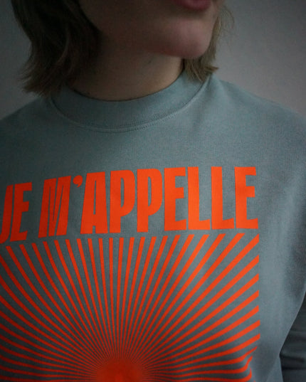 Je m'appelle Soleil Sweatshirt - Mint/Neon Orange