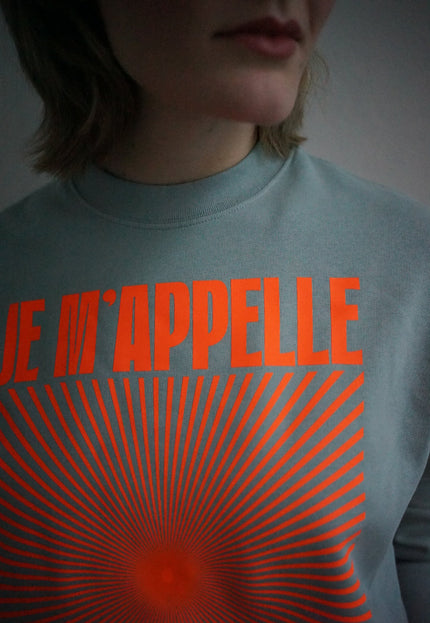 Je m'appelle Soleil Sweatshirt - Mint/Neon Orange