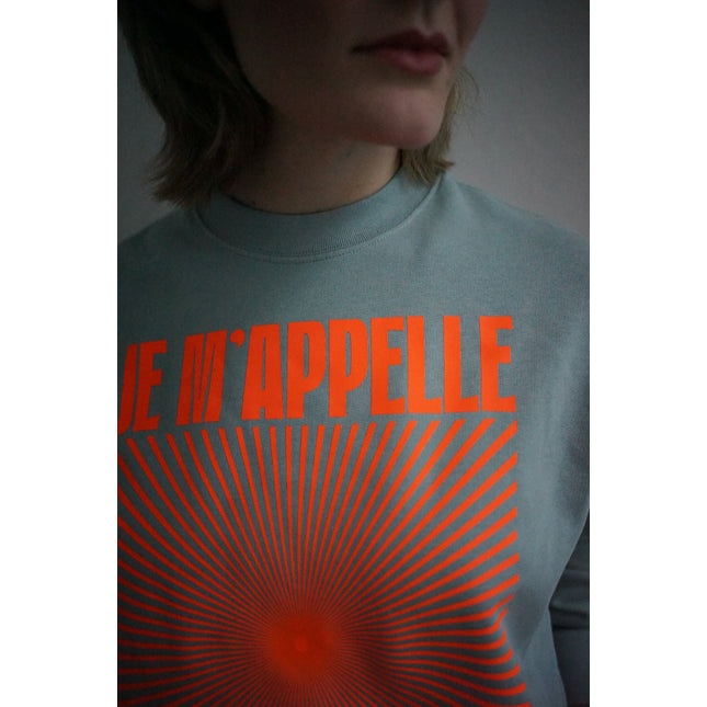 Je m'appelle Soleil Sweatshirt - Mint/Neon Orange