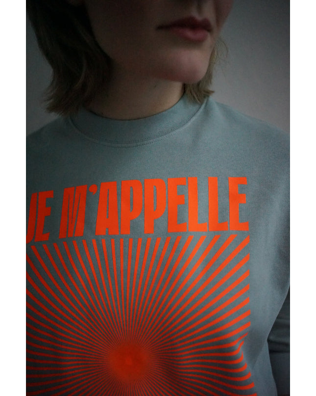 Je m'appelle Soleil Sweatshirt - Mint/Neon Orange