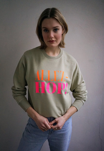 Allez-Hop! Sweatshirt - Salbei/Neon