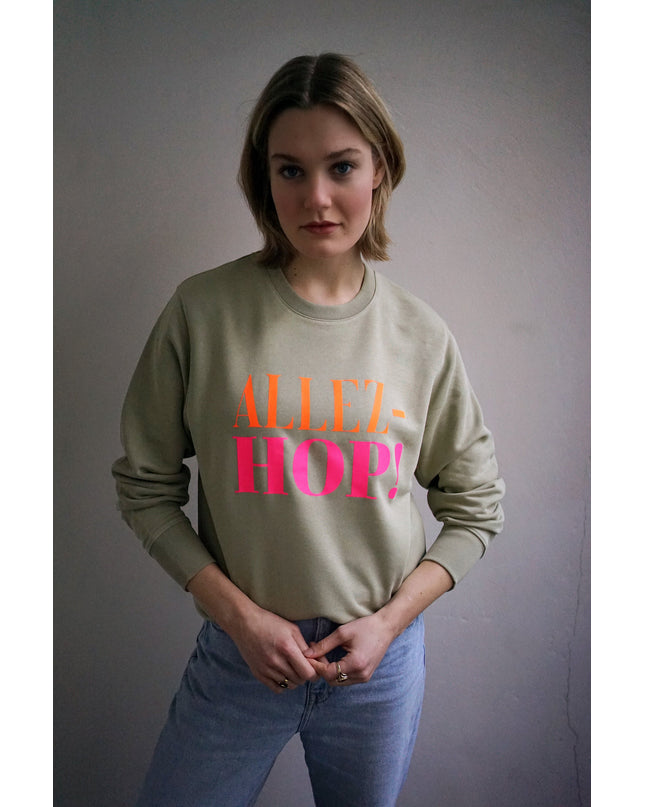 Allez-Hop! Sweatshirt - Salbei/Neon