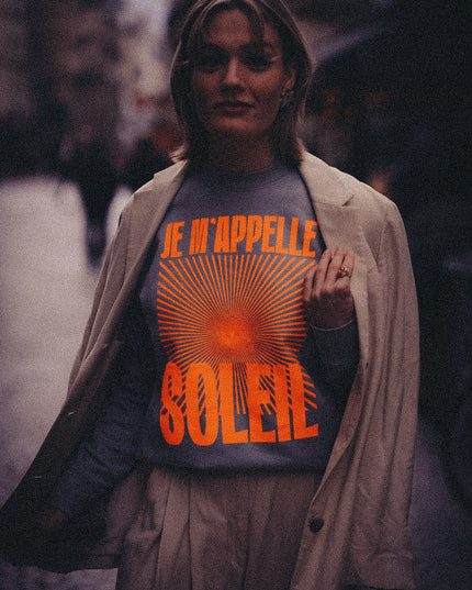 Je m'appelle Soleil Sweatshirt - Mint/Neon Orange