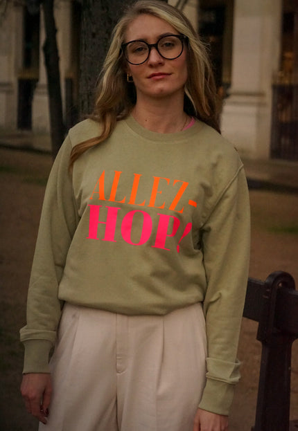 Allez-Hop! Sweatshirt - Salbei/Neon