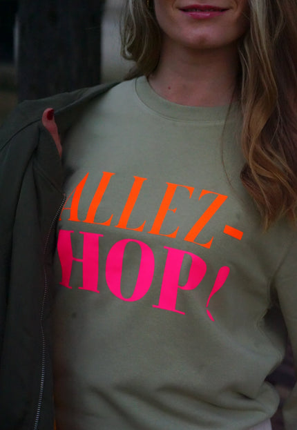 Allez-Hop! Sweatshirt - Salbei/Neon