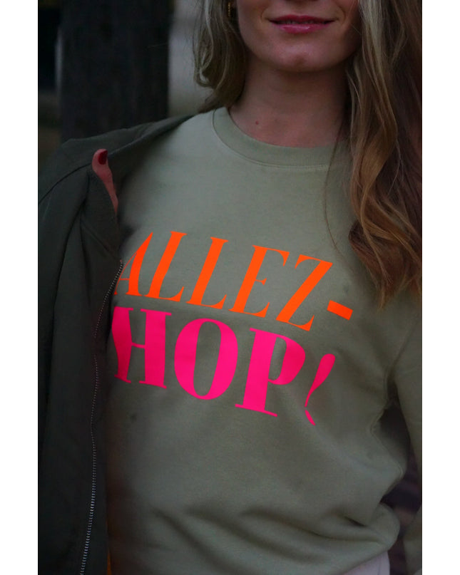 Allez-Hop! Sweatshirt - Salbei/Neon