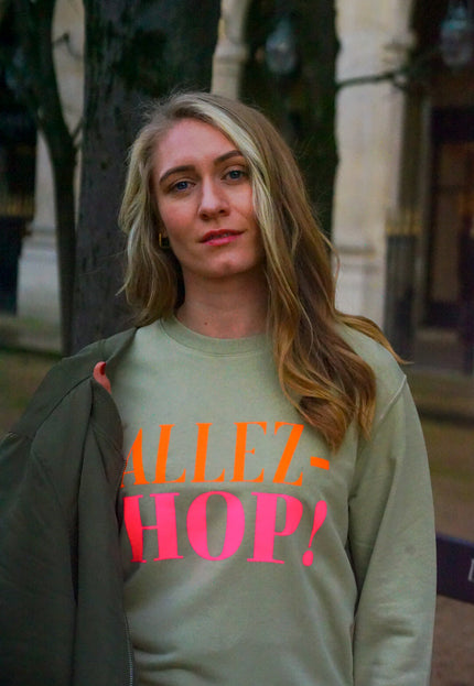 Allez-Hop! Sweatshirt - Salbei/Neon