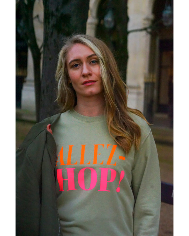 Allez-Hop! Sweatshirt - Salbei/Neon