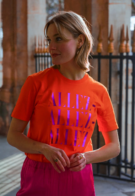 Allez Allez Allez T-Shirt - Orange/Lila