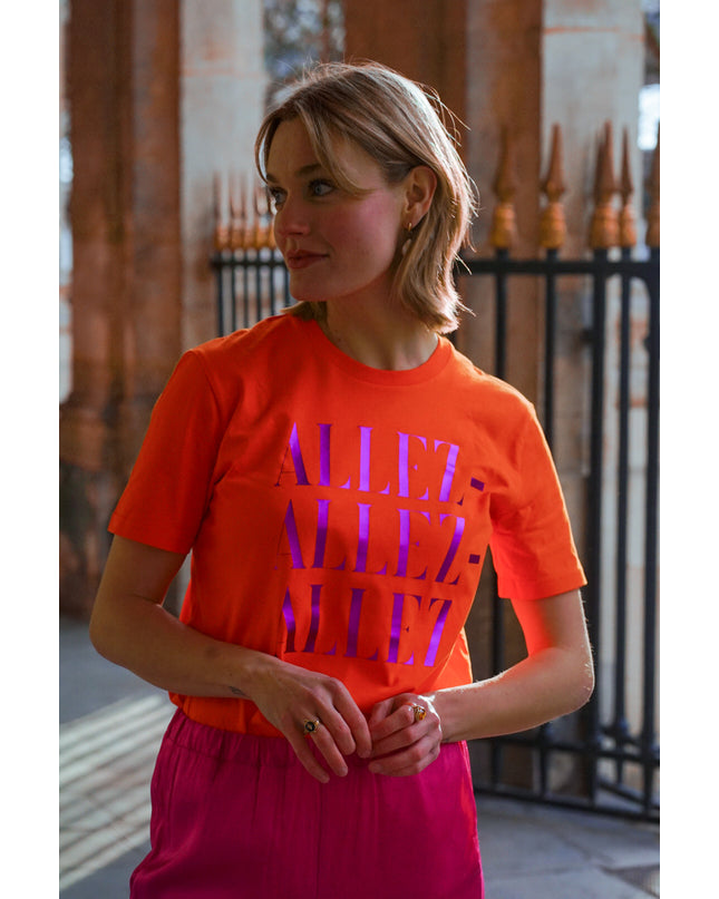 Allez Allez Allez T-Shirt - Orange/Lila