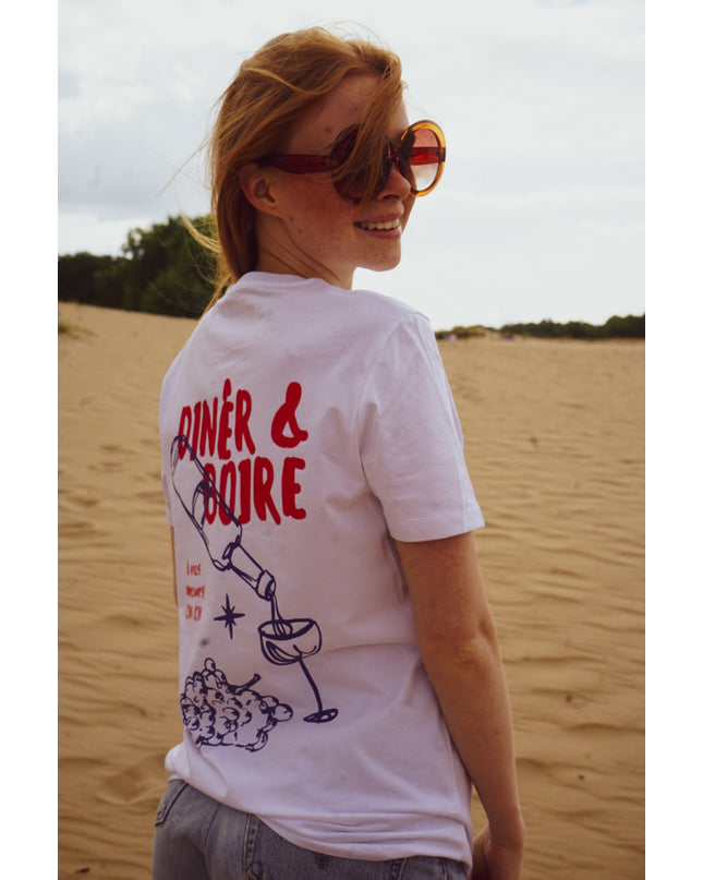 Diner et boire T-Shirt - Weiß