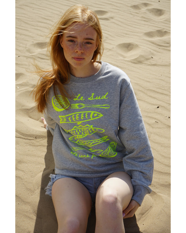 Sweater Été sans fin- Grau /neongelb