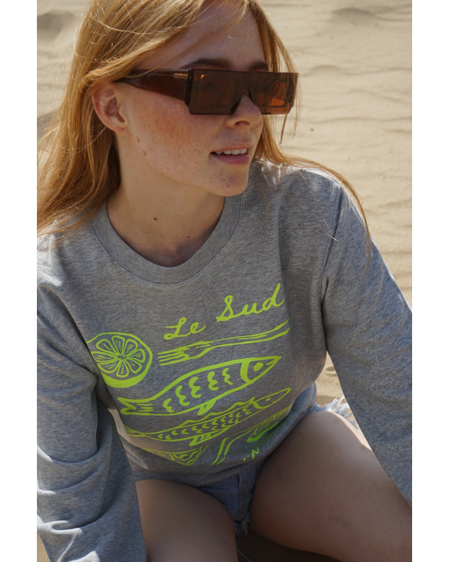 Sweater Été sans fin- Grau /neongelb