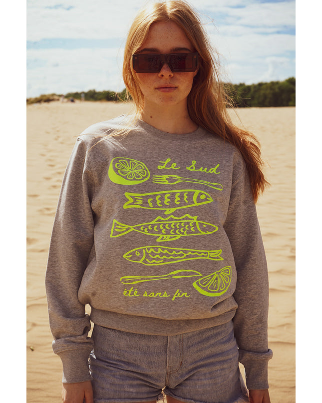 Sweater Été sans fin- Grau /neongelb