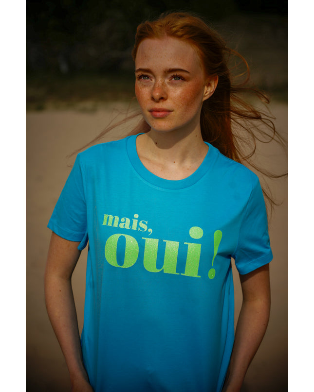 Mais Oui T-Shirt - Aqua Glitzer