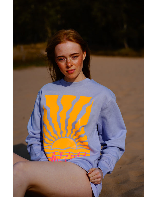 Le soleil c'est toi Sweatshirt - Lavendel / neon orange