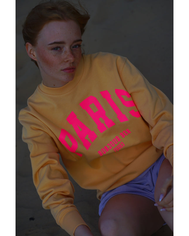 Paris Sweatshirt - Ananas / neon pink