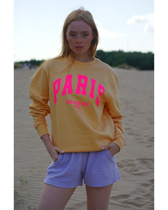 Paris Sweatshirt - Ananas / neon pink