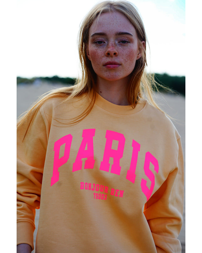 Paris Sweatshirt - Ananas / neon pink