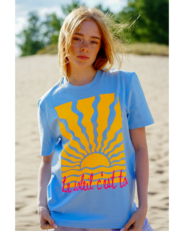 Le soleil c'est toi T-Shirt - Blau