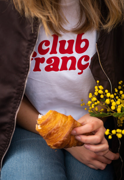 Club Francais T-Shirt - weiß / lipstick red