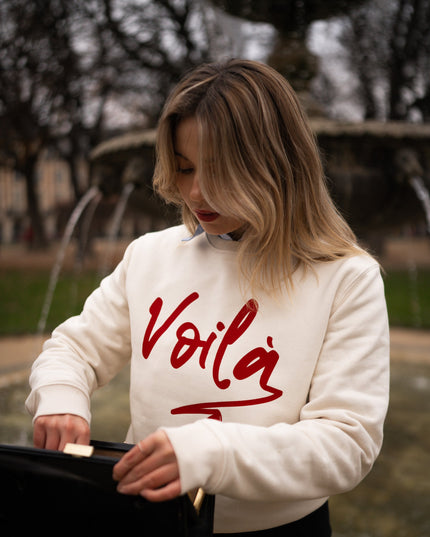 Voilà Sweatshirt - Offwhite/Rot