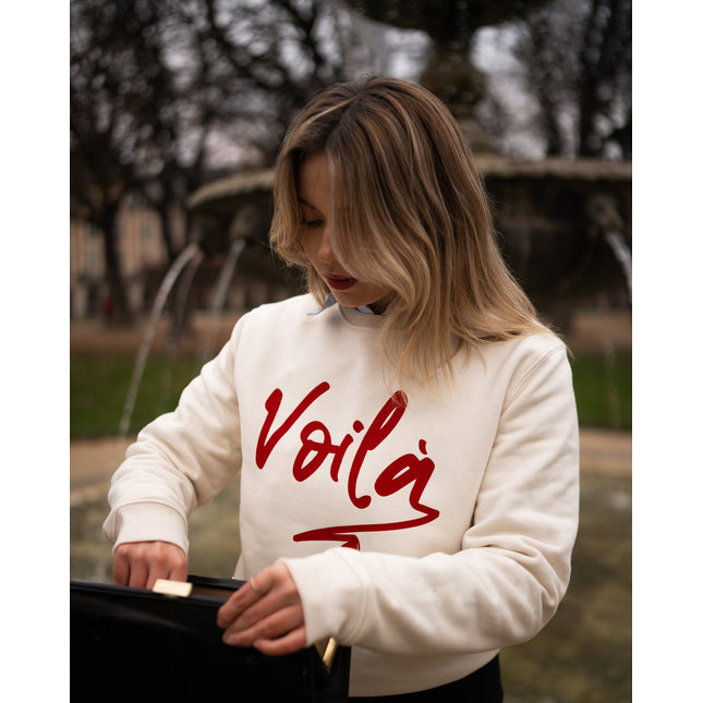 Voilà Sweatshirt - Offwhite/Rot