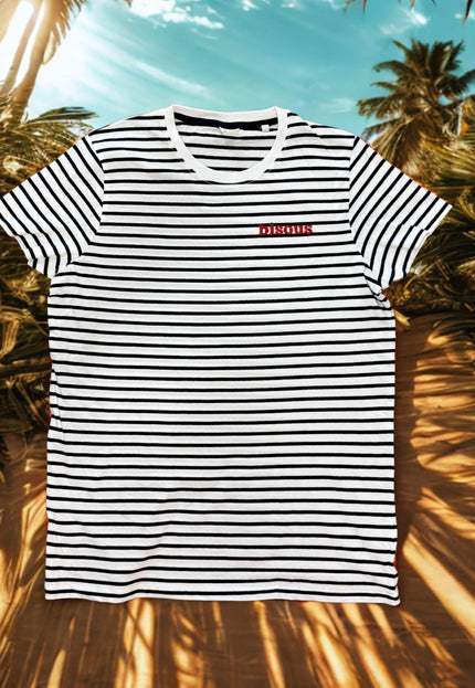 Bisous T-Shirt limited edition- Blau Weiß/ Glitzer Rot