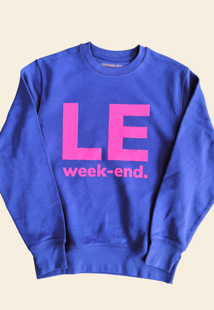 Le Week-End Sweatshirt - Veilchenblau/Glitzer Pink