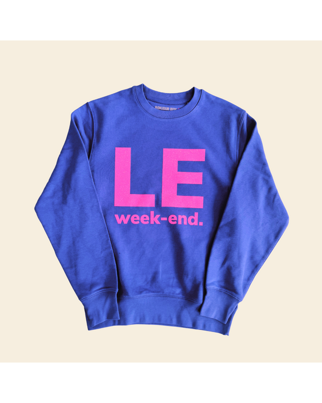 Le Week-End Sweatshirt - Veilchenblau/Glitzer Pink
