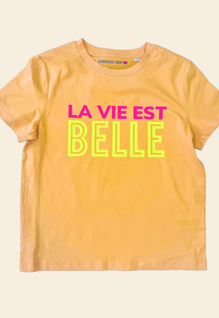 La vie est belle T-Shirt - Sonnengelb/Neon