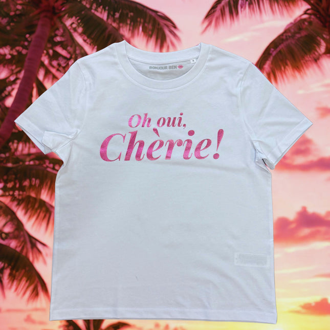 Oh oui, Chérie T-Shirt limited edition / Weiß Metallic