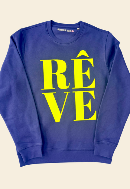 Rêve Sweatshirt - Lila/Neon Gelb