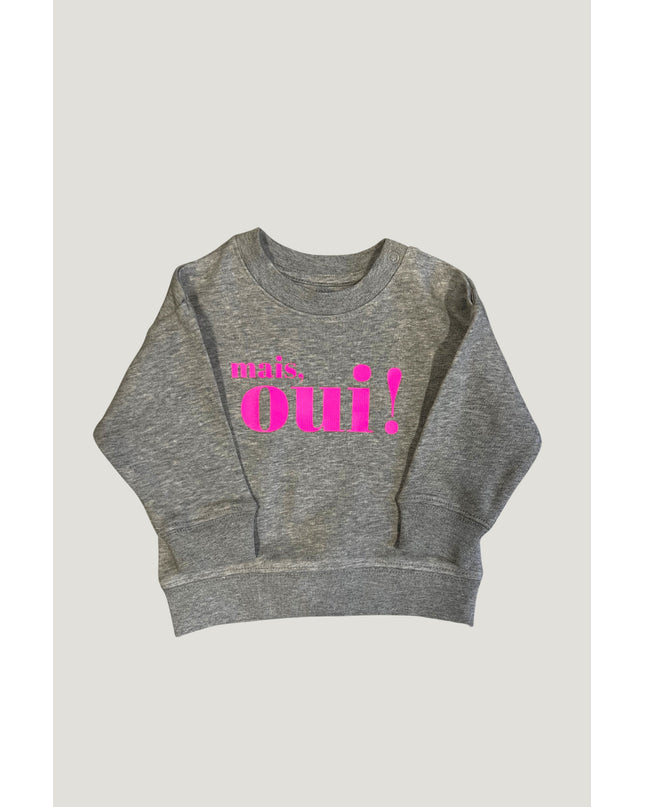 Bébé mais oui! Sweatshirt - Grau / neonpink