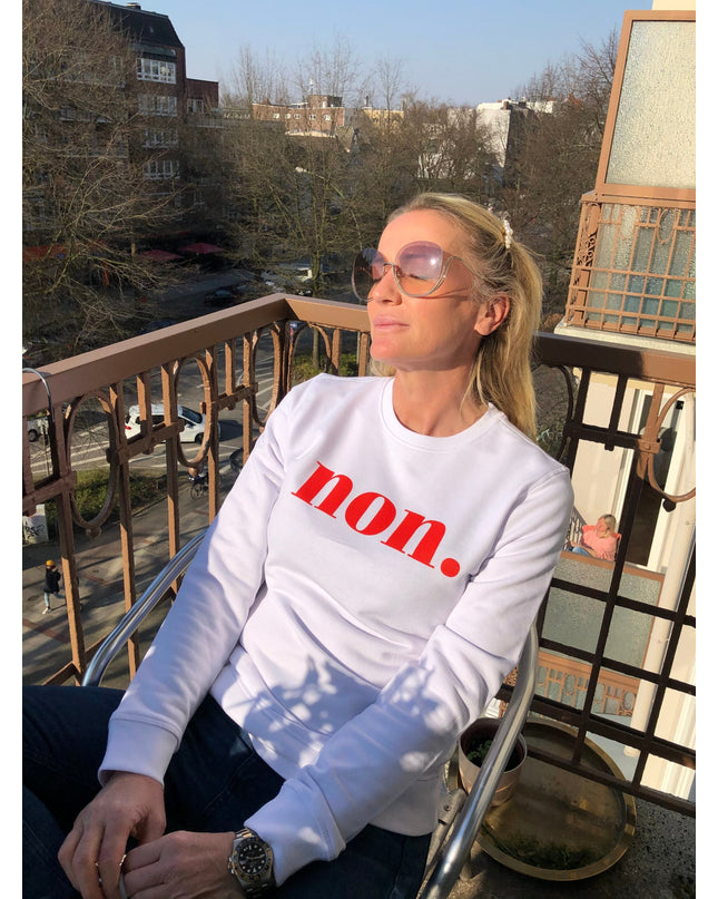 Non. Sweatshirt - Weiß/Rot