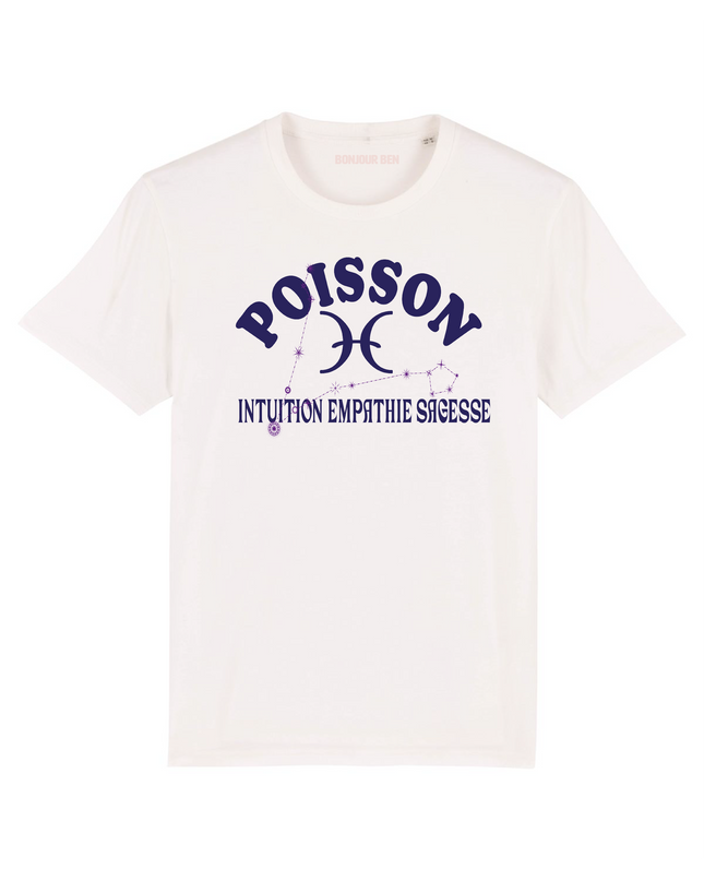 Sternzeichen T-Shirt Fisch - Weiß/Lila