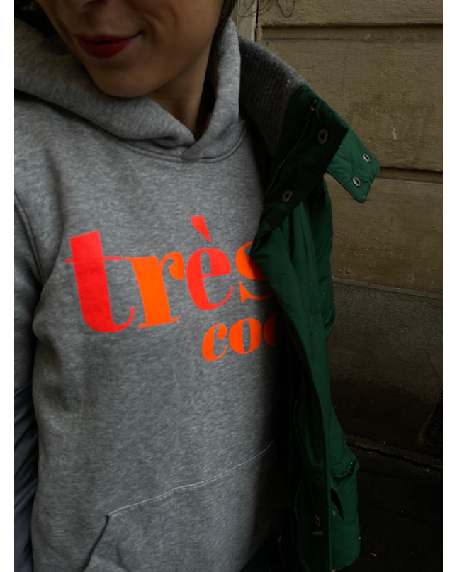 Très Cool Hoodie - Hellgrau/Neon Orange