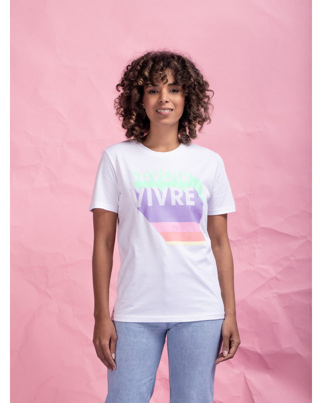 Savoir Vivre T - Shirt / Weiß Pastell